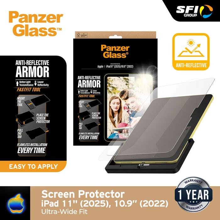 PanzerGlass Antigores iPad 10.9" / 11" / 13" Air & Pro Anti-Reflective Armor Ultra-Wide Fit w. Fastfit tool - Original - iPad Air 11" (2024-2025) - 4