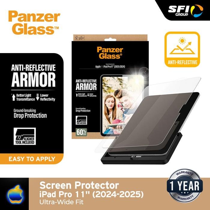 PanzerGlass Antigores iPad 10.9" / 11" / 13" Air & Pro Anti-Reflective Armor Ultra-Wide Fit w. Fastfit tool - Original - iPad Air 11" (2024-2025) - 5