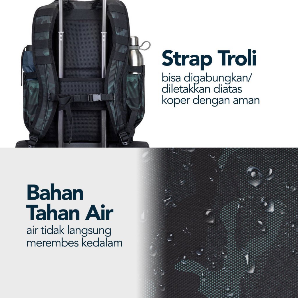 RIVACASE Backpack Laptop 17.3 Inch Gaming Sherwood 7661 - 32L Large Camo Navy Original - 2