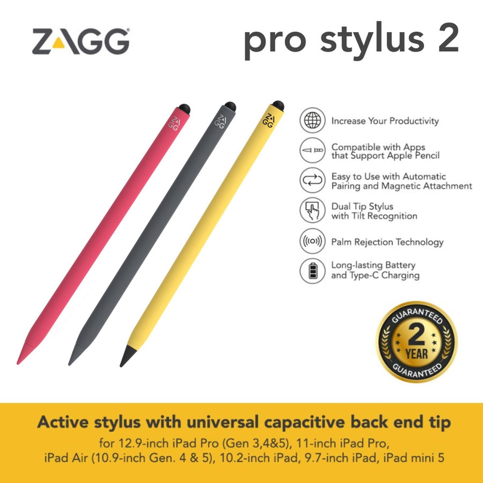 ZAGG Pro Stylus 2 Pencil For Apple iPad Pro 11 / iPad Pro 12.9