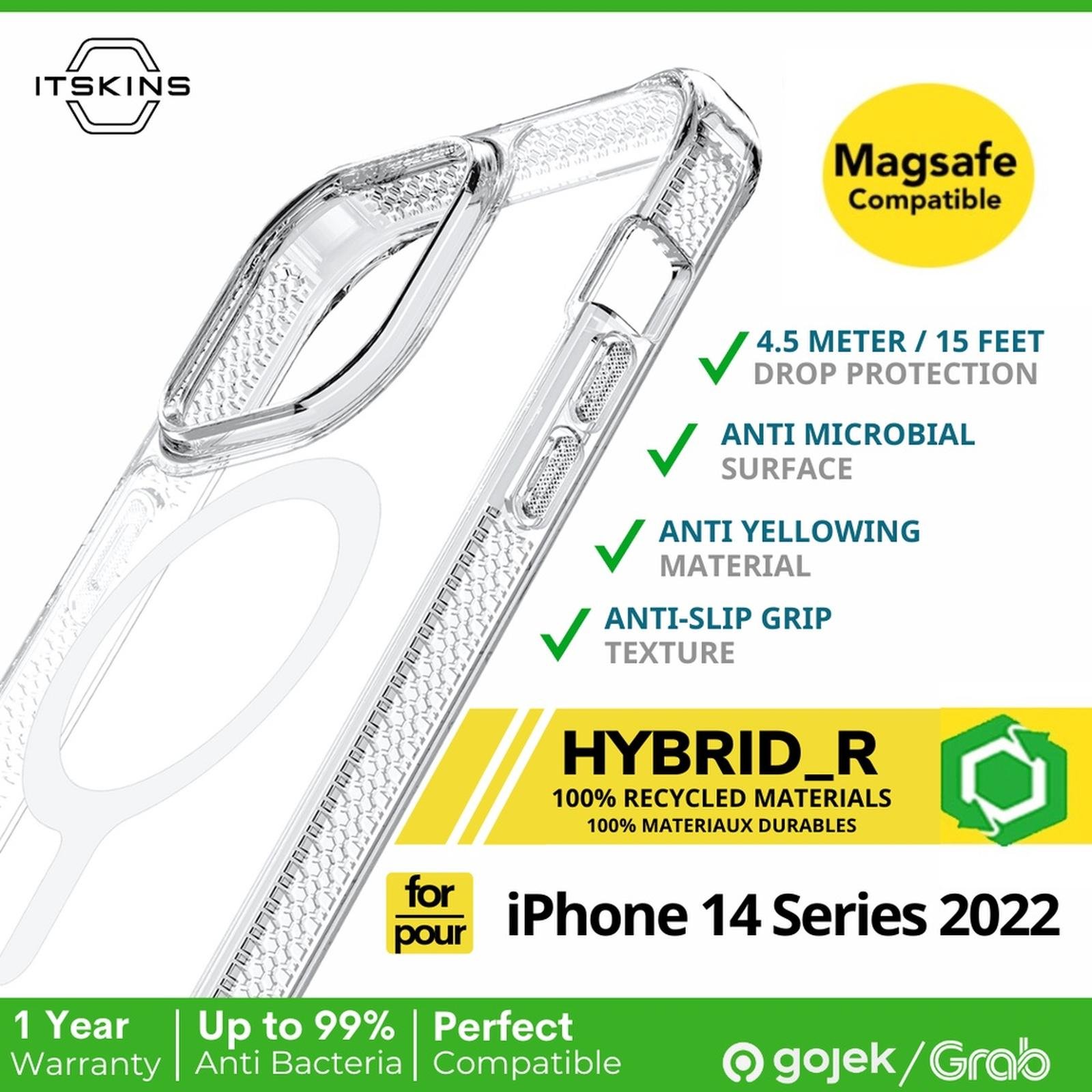 ITSKINS Hybrid R Case Clear iPhone 14 Pro Max 14 Pro 14 Plus 14 Casing Premium - SFI Group