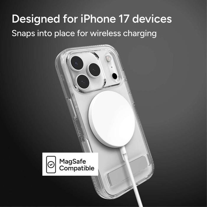 ZAGG Case For iPhone 17 Pro / 17 Pro Max - Casing HP Iphone 17 - Crystal Palace Snap - with Kickstand Kick Stand & Camera Button - Clear - SFI Group - 2