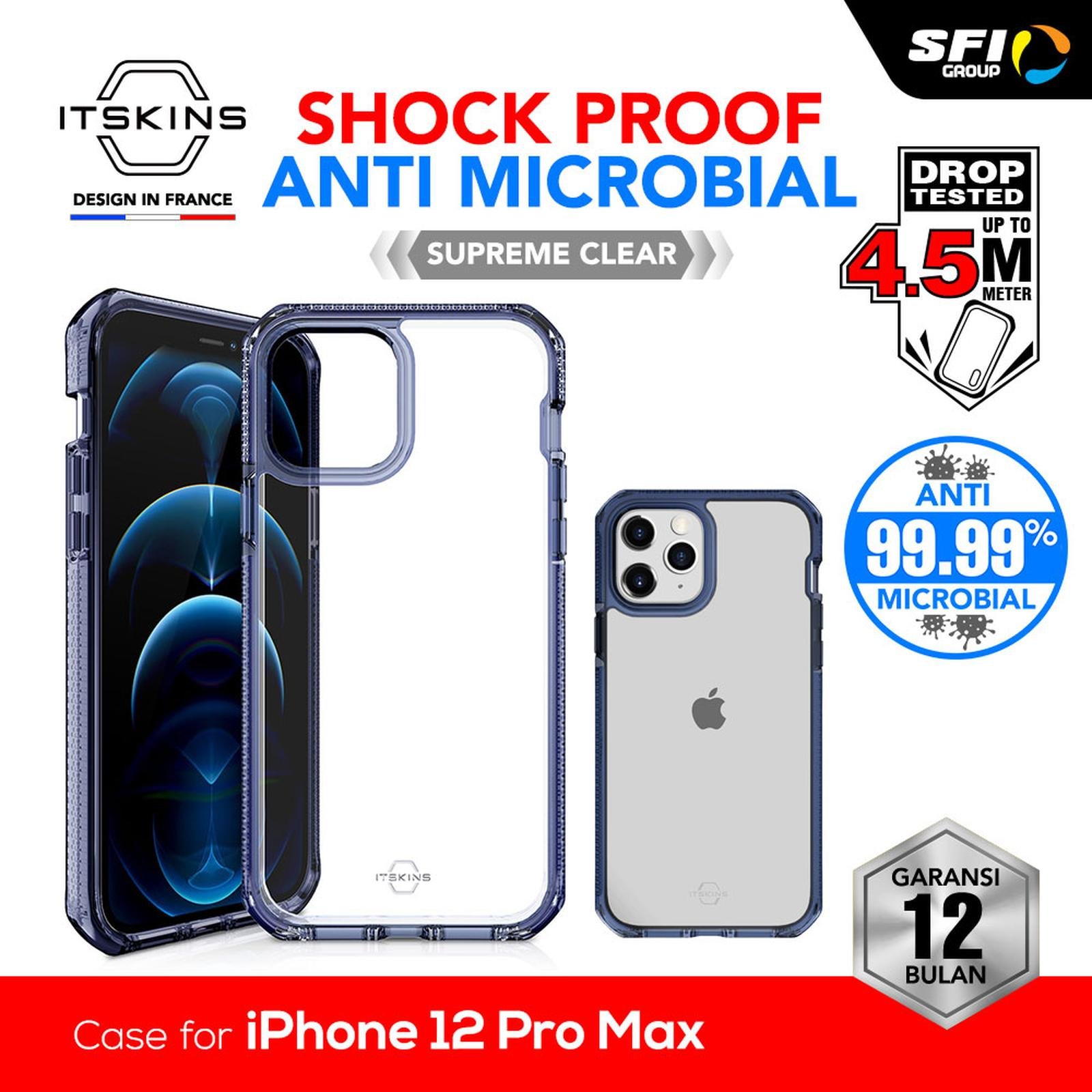 ITSKINS Case iPhone 12 Pro Max 12 Pro / 12 - Supreme Clear - Casing Premium Shock Proof - SFI Group