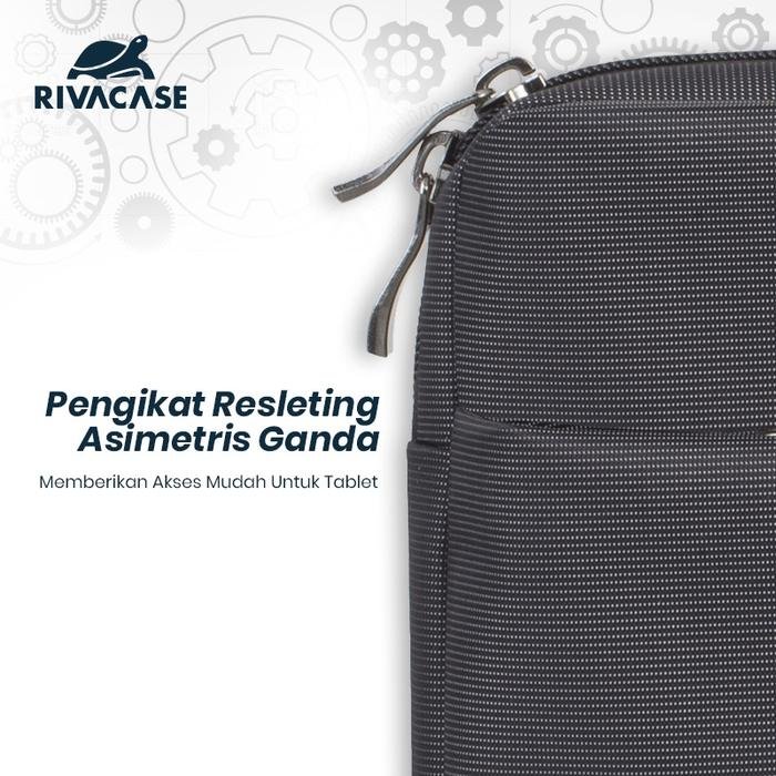 RIVACASE Tas Laptop Sleeve Case Pelindung Laptop 13.3 Inch Water Resistant | Central (8203) - Black | Sleeve MacBook - 5