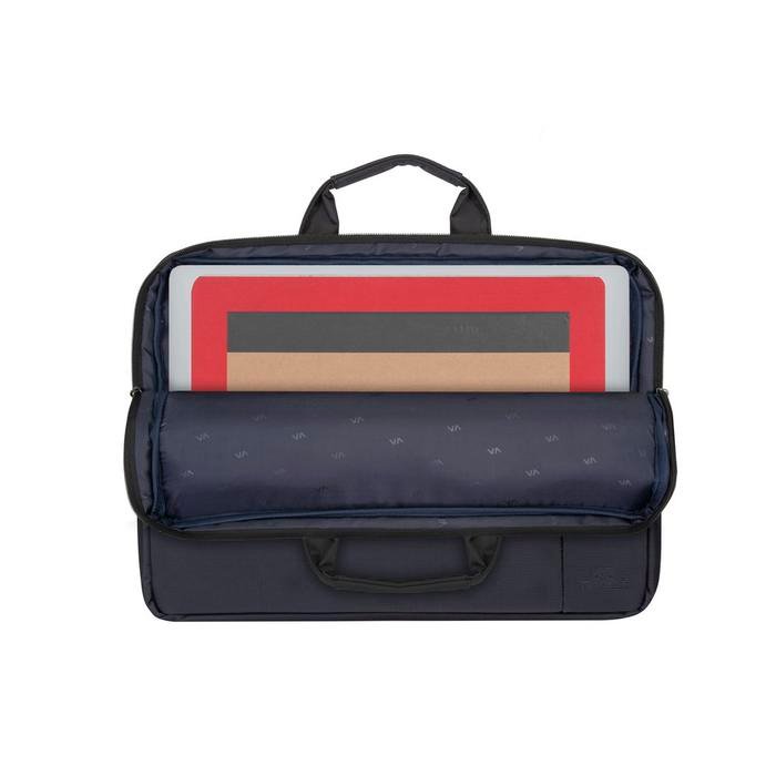 RIVACASE Tas Laptop Selempang Messenger Bag 13.3 Inch Water Resistant | Central (8221) - Black - Blue - 3
