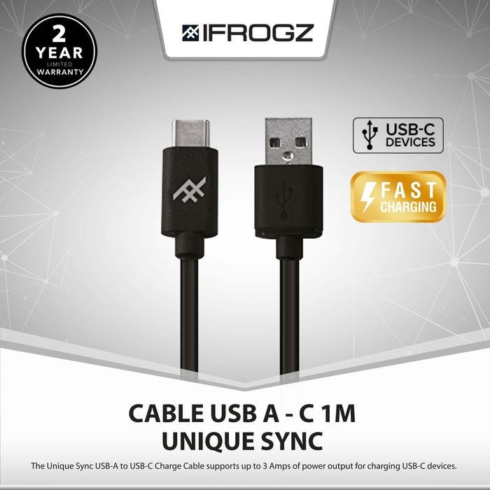 IFROGZ CABLE USB A to USB C CHARGE & SYNC 1 Meter - 1.8 Meter Cable USB A To Type C Kabel USB A To Type C Cable Data Kabel Data Charging - SFI Group - 2