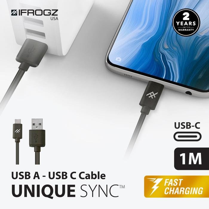IFROGZ CABLE USB A to USB C CHARGE & SYNC 1 Meter - 1.8 Meter Cable USB A To Type C Kabel USB A To Type C Cable Data Kabel Data Charging - SFI Group - 3