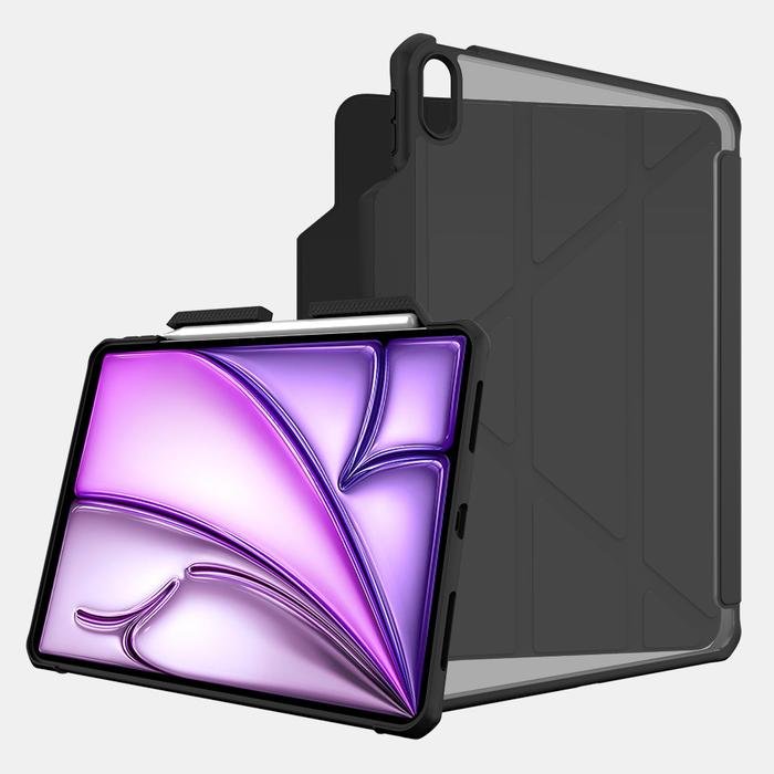 ITSKINS CASE FOR IPAD AIR 13 INCH - 1ST GEN 2024 - HYBRID SOLID FOLIO - BLACK (4894465638122) - 5