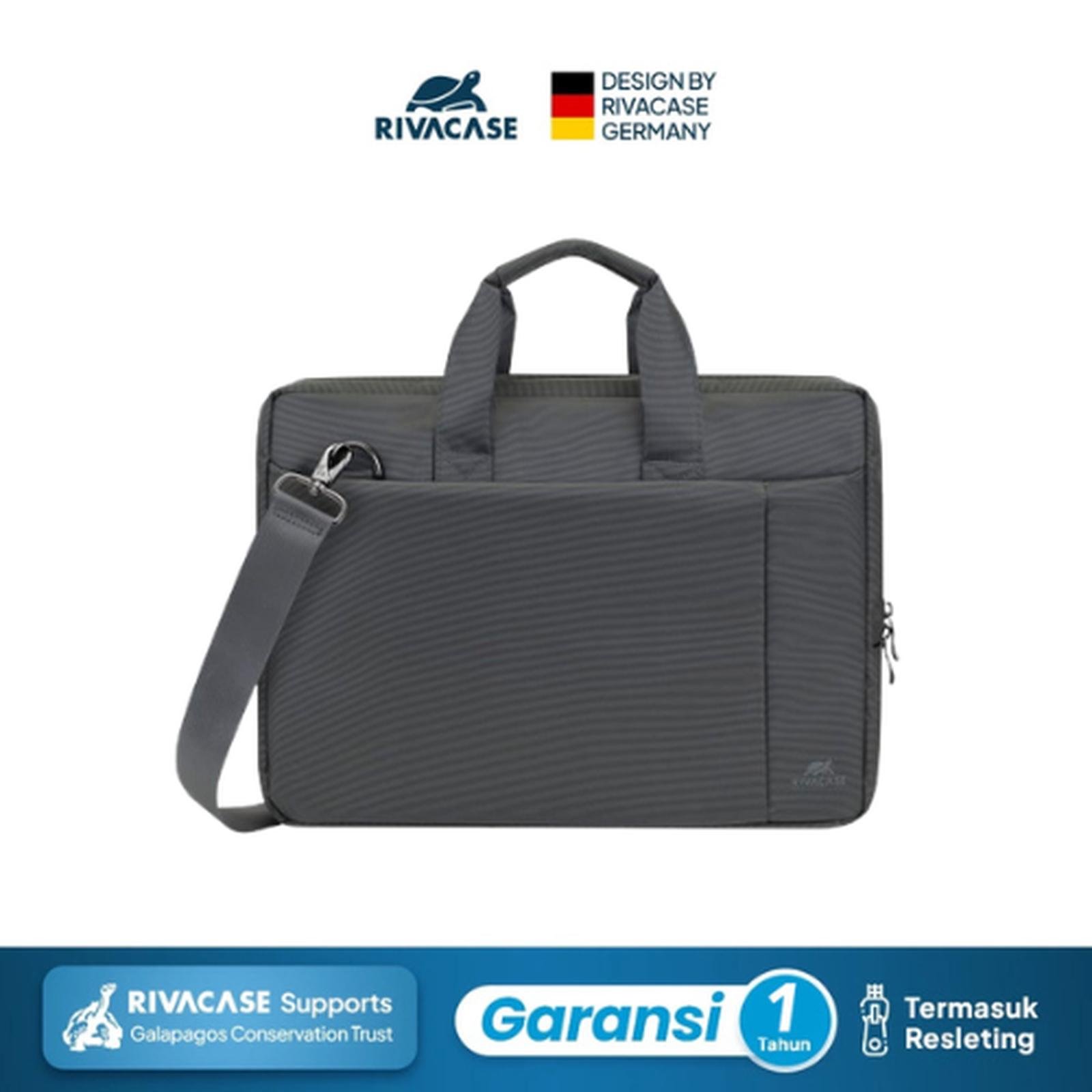 RIVACASE Tas Laptop Selempang Messenger Bag 15.6 Inch Water Resistant | Central (8231) | Tas Laptop | Tas Macbook | Tas kerja | Tas Selempang