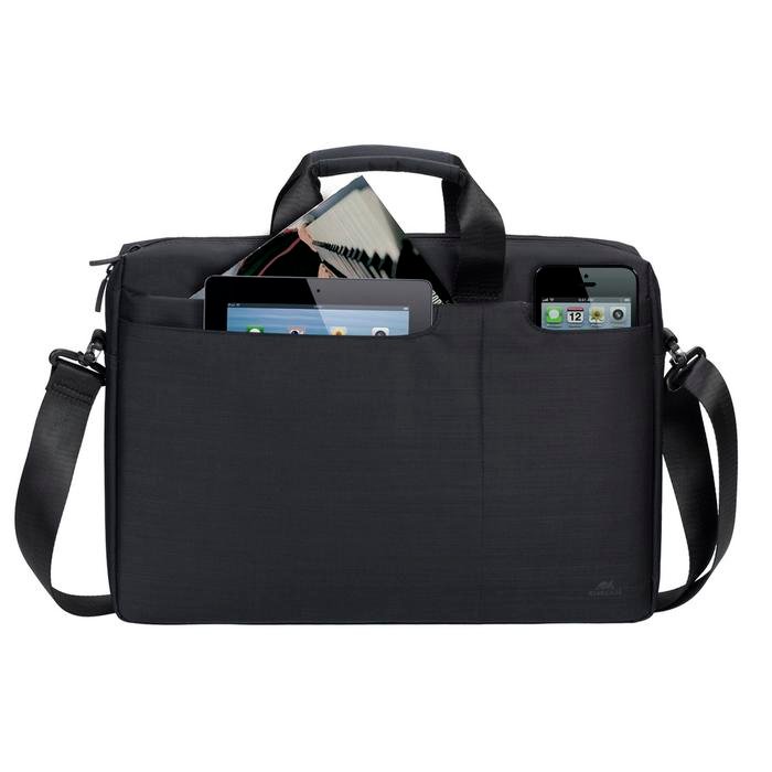 RIVACASE Waterproof Messenger Biscayne Tas Selempang Laptop 15.6 inch/Macbook 16 inch - Black (8335) - 3