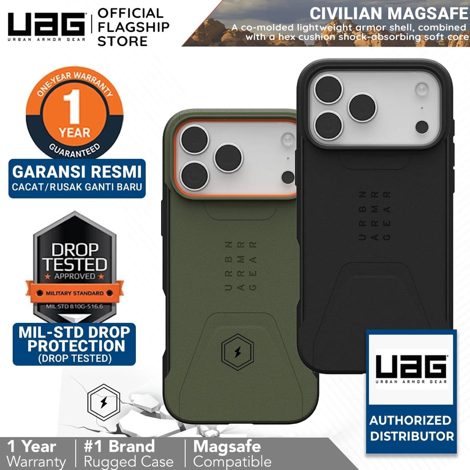 UAG - Case For Iphone 17/17 Pro Max - Casing Hp Magsafe - Civilian - SFI Group