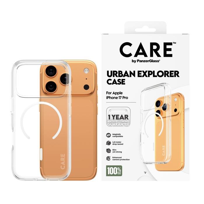 CARE by PanzerGlass Case For iPhone 17 / 17 Pro / 17 Pro Max - Casing iPhone 17 - Flagship Case Urban Explorer With White MagSafe - Transparent - SFI Group - 2