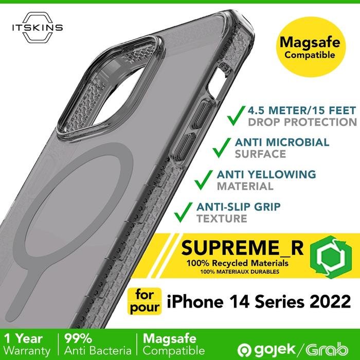 ITSKINS Supreme R Clear Case iPhone 14 / 14 Pro / 14 Pro Max / 14 Plus -Soft Casing Magsafe Premium - SFI Group - 3