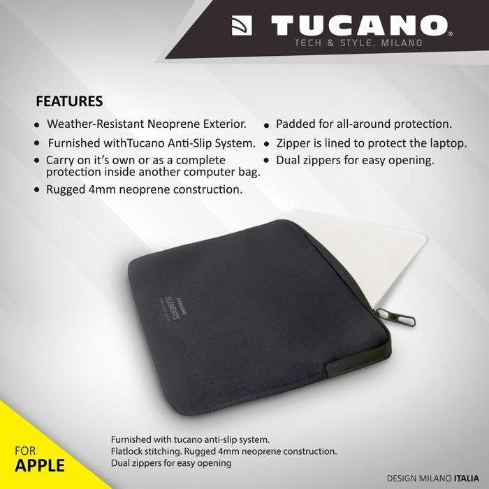 Tucano Sleeve Elements for Laptop/Macbook Pro 15 inch Retina Nero (BF-E-MB15) Tas Case Pelindung Bag Cover Casing - SFI Group - 2