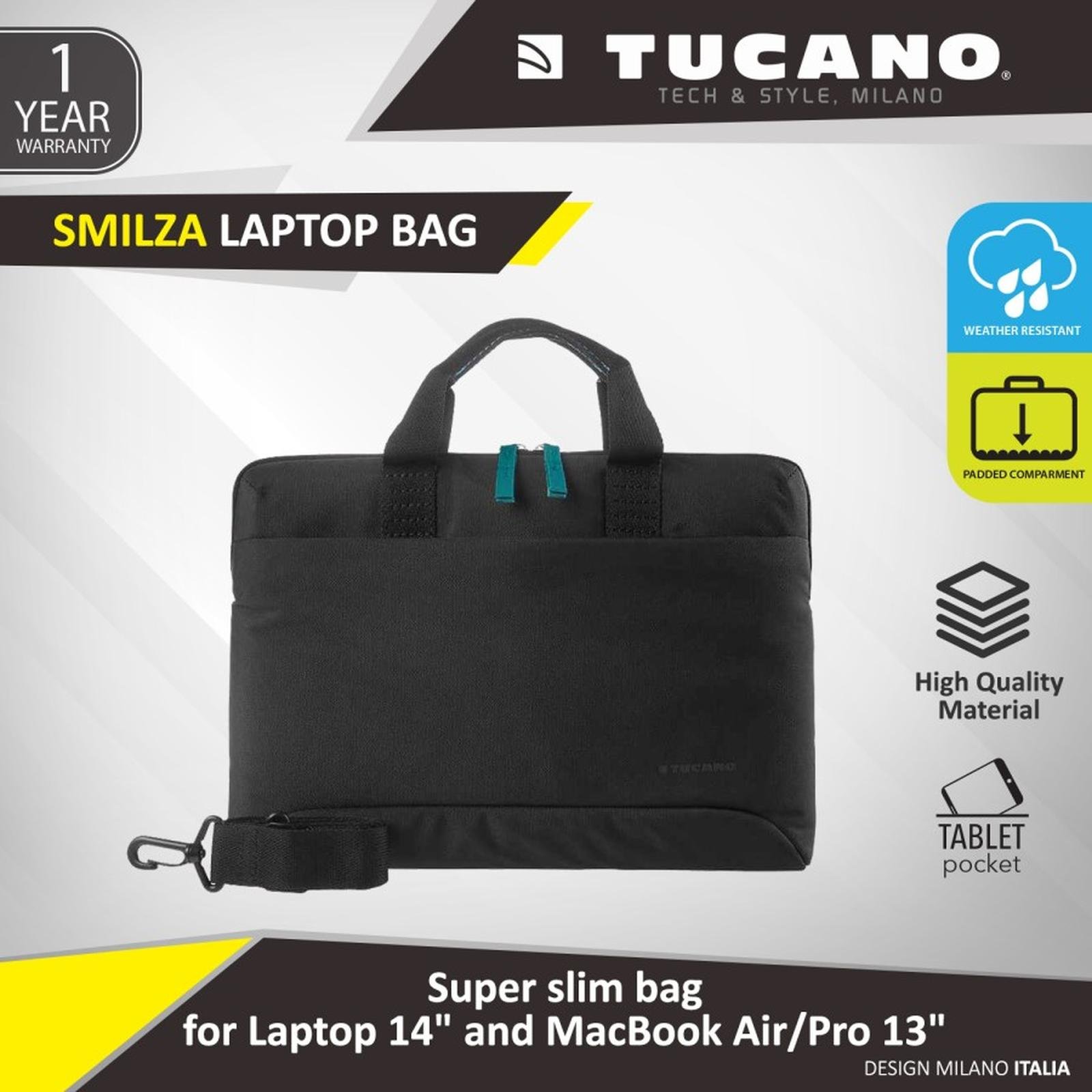 TUCANO MESSENGER FOR LAPTOP 13.3/14 INCH SMILZA BORSA SUPERSLIM - NERO/BLACK (BSM1314-BK) - SFI Group