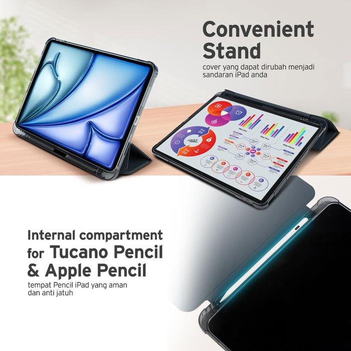 NEW ARRIVAL Tucano Satin Folio Case For iPad pro 11 Pro M4 / iPad Air 11" M2/ iPad Air10,9" 5Th and Casing IPad 4Th GEN Casing ipad - SFI Group - 5