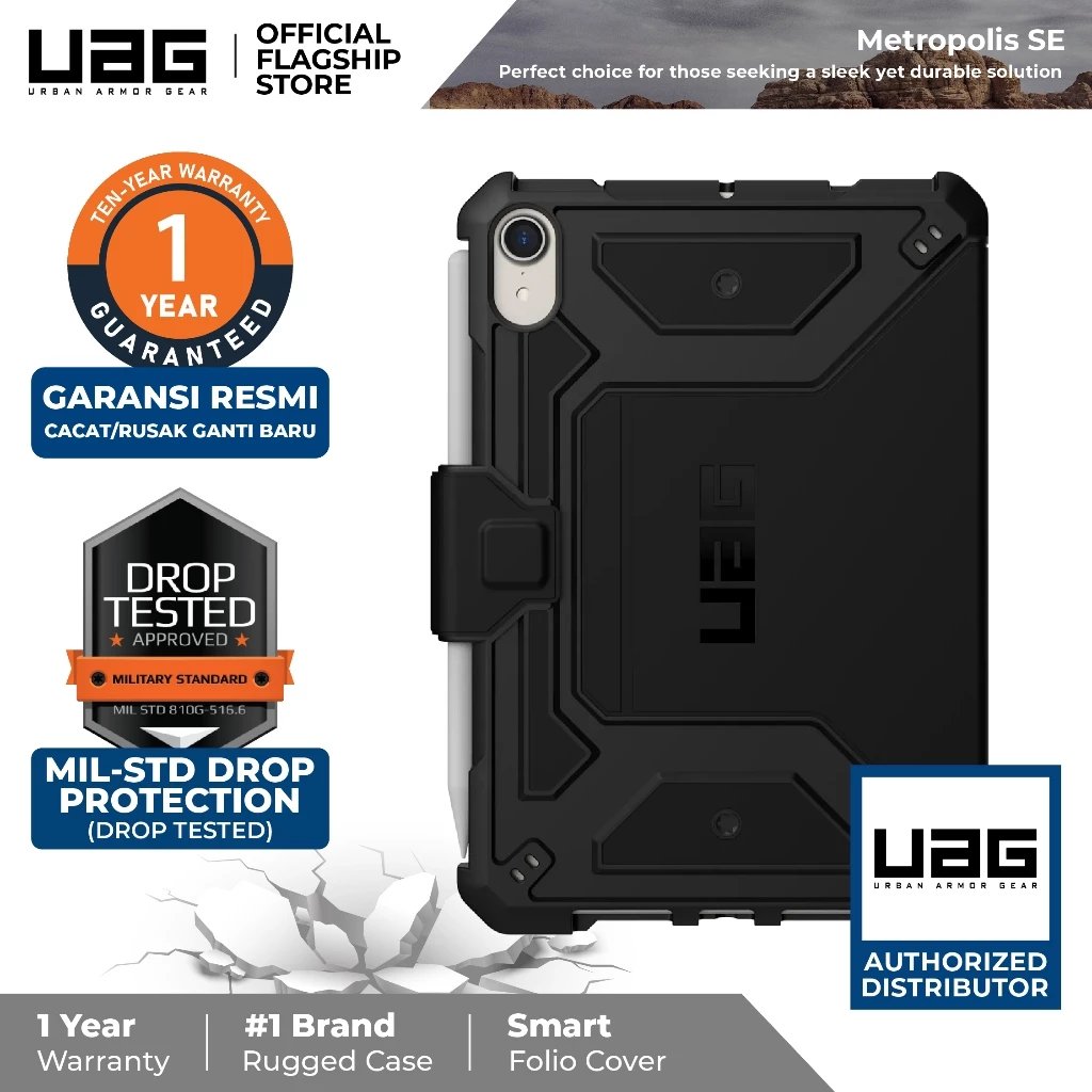 UAG Metropolis SE Case For iPad Mini 6 / 7 6th Gen 2021 - Casing Folio Case - Black - SFI Group
