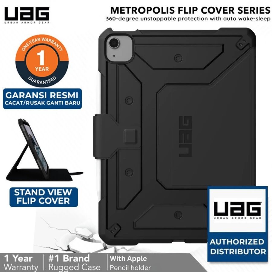 UAG Metropolis SE Series iPad Pro 11" (M4, 5th Gen, 2024) Folio Case - Black Casing Stand - SFI Group