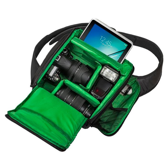 RIVACASE Tas Kamera Selempang Mirrorless Camera Bag | Green Mantis (7470) - Black | Camera Sling Bag - 2