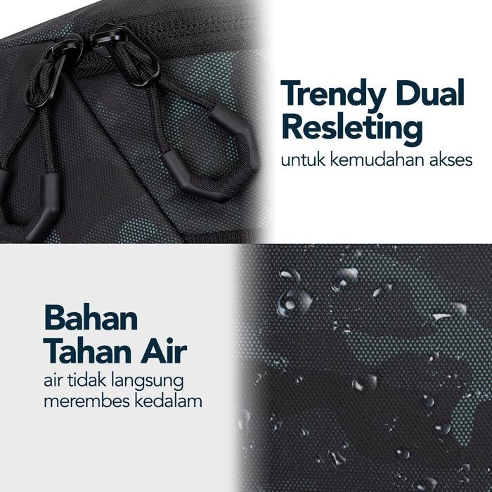 RIVACASE Tas Pinggang Waist Bag Water Resistant | Sherwood (7614) - Camo Navy | Mini Sling Bag | Mini Bag Pria | Tas Kecil | Tas Kecil Pria - 2