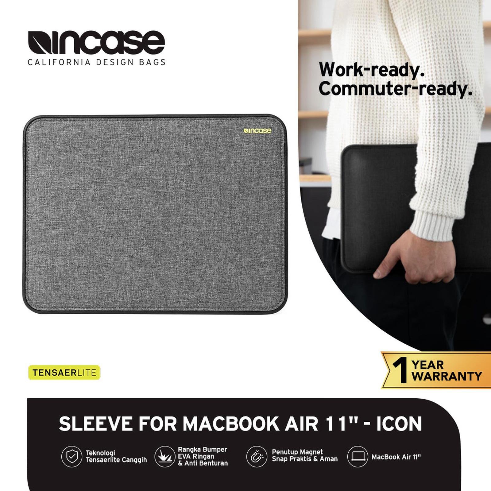 Incase Sleeve Macbook Air 11 inch -Icon Slleve (CL60645 ) Tas Laptop | Tas Macbook Air 11 Inch | Sleeve MacBook | Laptop sleeve case | Macbook sleeve | Pelindung Laptop | Laptop Bag