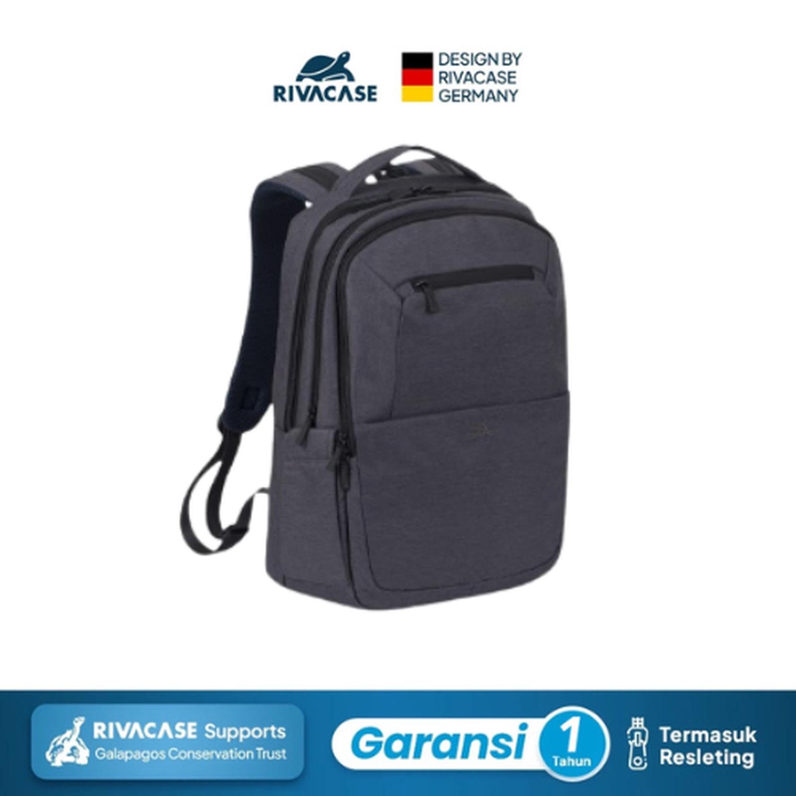 RIVACASE Tas Ransel Backpack Laptop 16 Inch Water Resistant | Suzuka (7765) - Black | Ransel Laptop | Tas Laptop | Tas pria | Tas Traveling | Tas kantor | Tas Kerja Pria | Ransel Kantor | Ransel Kerja | Ransel Pria | Ransel Travel