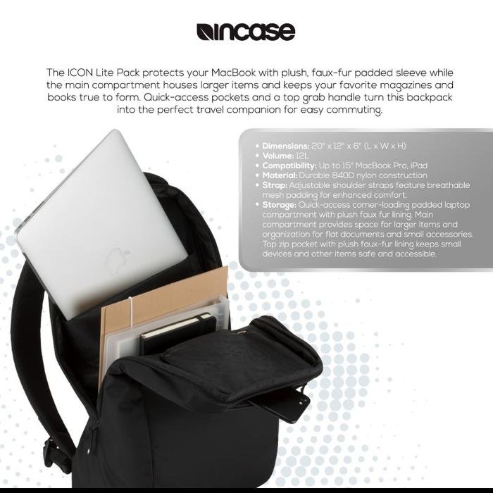 Incase Icon Lite Backpack For Macbook Up To 16 inch | Tas Ransel | Tas Pria | Tas Kantor | Tas Kerja | Ransel Pria | Ransel Kantor | Ransel Kerja | Ransel Laptop | INCO100279 - Red - 5