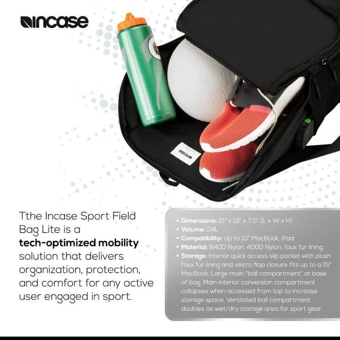 Incase Backpack Sport Field Bag Lite - Navy - Tas Pria | Tas Olahraga | Tas Sekolah | Tas Kerja | Tas Traveling | Tas Kantor | Ransel kerja | Ransel Olahraga | Ransel Traveling | Ransel Travel | Ransel Kantor | INCO100322-NVY - 5
