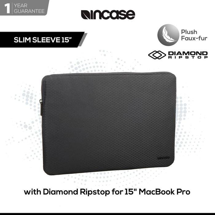 Incase Sleeve Macbook Air/Pro Up To 15 - Slim (INMB100269-BLK) | Sleeve macbook 15 Inch | Tas laptop 15 Inch | Sleeve MacBook | Laptop sleeve case | Macbook sleeve | Pelindung Laptop | Laptop Bag - hitam - 3