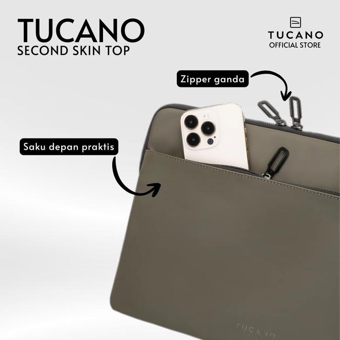 Tucano Sleeve Gommo for MacBook/ laptop up to 13/14" | Tas laptop 13/14" | Sleeve MacBook | Laptop sleeve case | Macbook sleeve | Pelindung Laptop | Laptop Bag | BFGOM1314 - 3