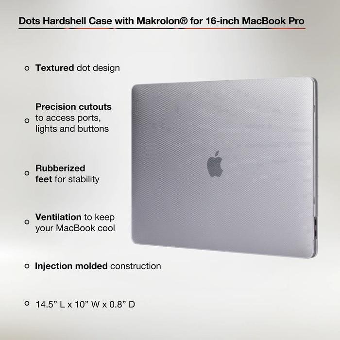 Incase Hardshell Casing Macbook Pro 16 Inch 2019-2020 - Dots (INMB200679) | Case Macbook pro 16 Inch | Casing Macbook 16 pro - - 2