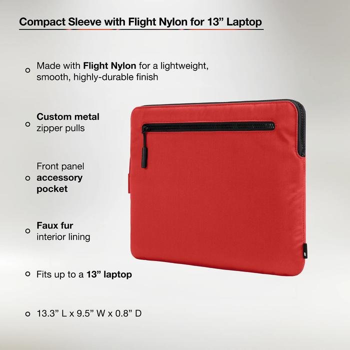 Incase Sleeve Macbook Air/Pro 13" Pochette Compacte (INMB100611) Sleeve Macbook Air dan pro 13 Inch | Tas laptop | Sleeve MacBook | Laptop sleeve case | Macbook sleeve | Pelindung Laptop | Laptop Bag - HIBISCUS RED - 2