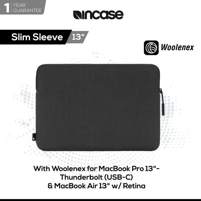 Incase Sleeve Macbook Air/Pro 13Inch Slim (INMB100605-GFT) | Sleeve laptop 13 Inch | Tas laptop 13 Inch | Sleeve MacBook | Laptop sleeve case | Macbook sleeve | Pelindung Laptop | Laptop Bag - 4