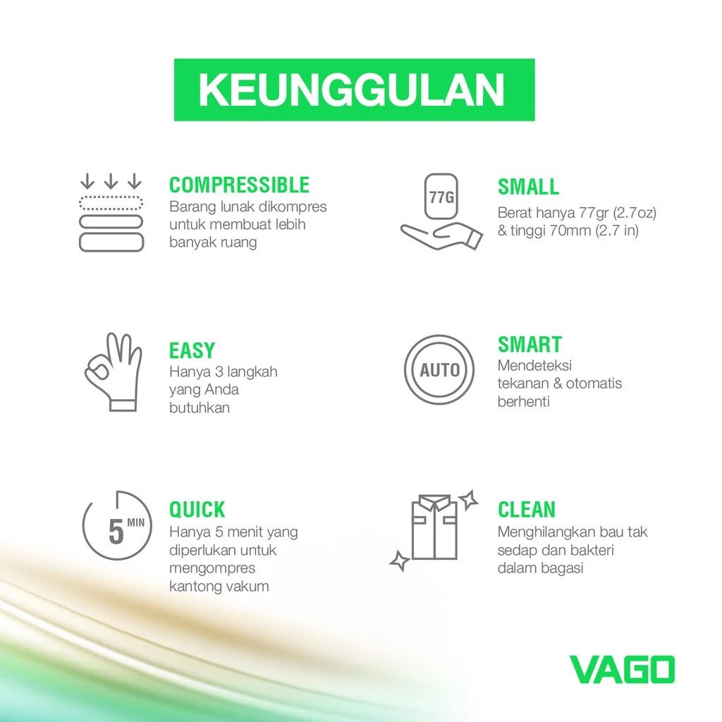 Vago Portable Compressor Vacuum (TVD1-WHITE) - SFI Group - 2