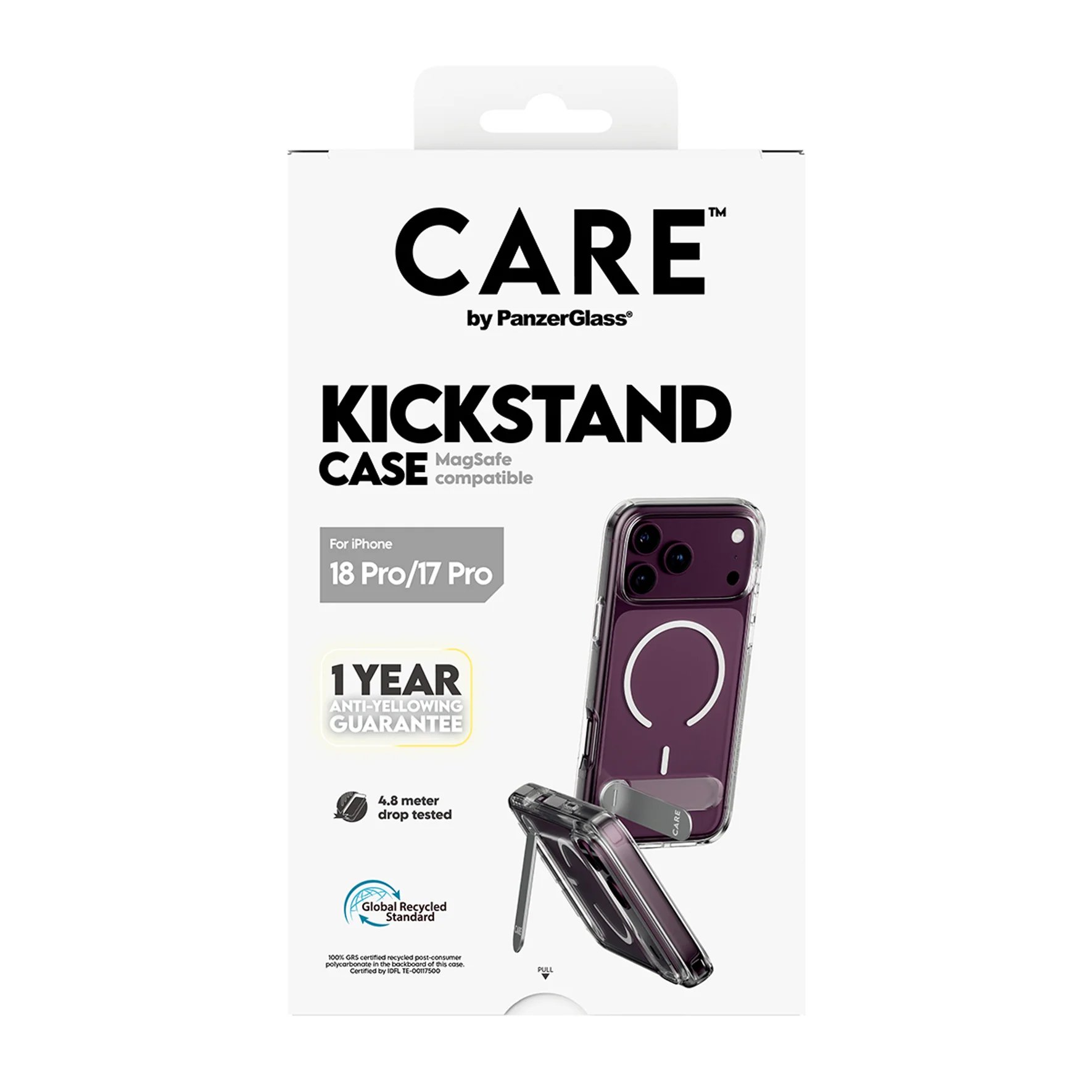 CARE BY PANZERGLASS - CASE FOR IPHONE 18 PRO / 17 PRO WITH KICKSTAND - MAGSAFE - FEATURE - TRANSPARENT - 2