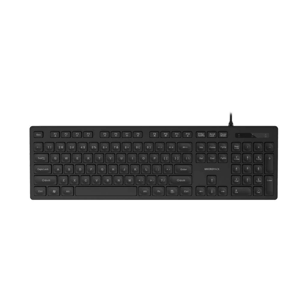 Micropack Keyboard Wired - Plug & Play - Slim Design - 12 Multimedia Keys - K-237 - SFI Group - Black