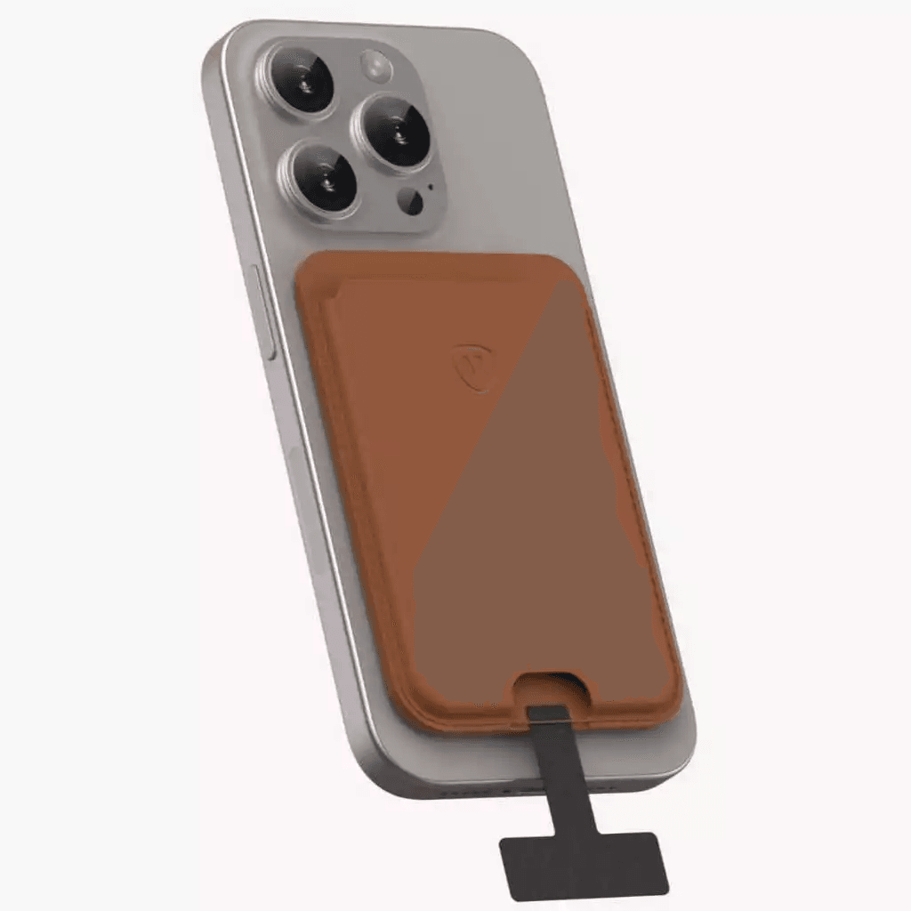 Micropack Magnetic Wallet - Real Leather - Stylish & Quick Access - Magsafe Compatible - Card Holder - MMW-01 - SFI Group - Brown