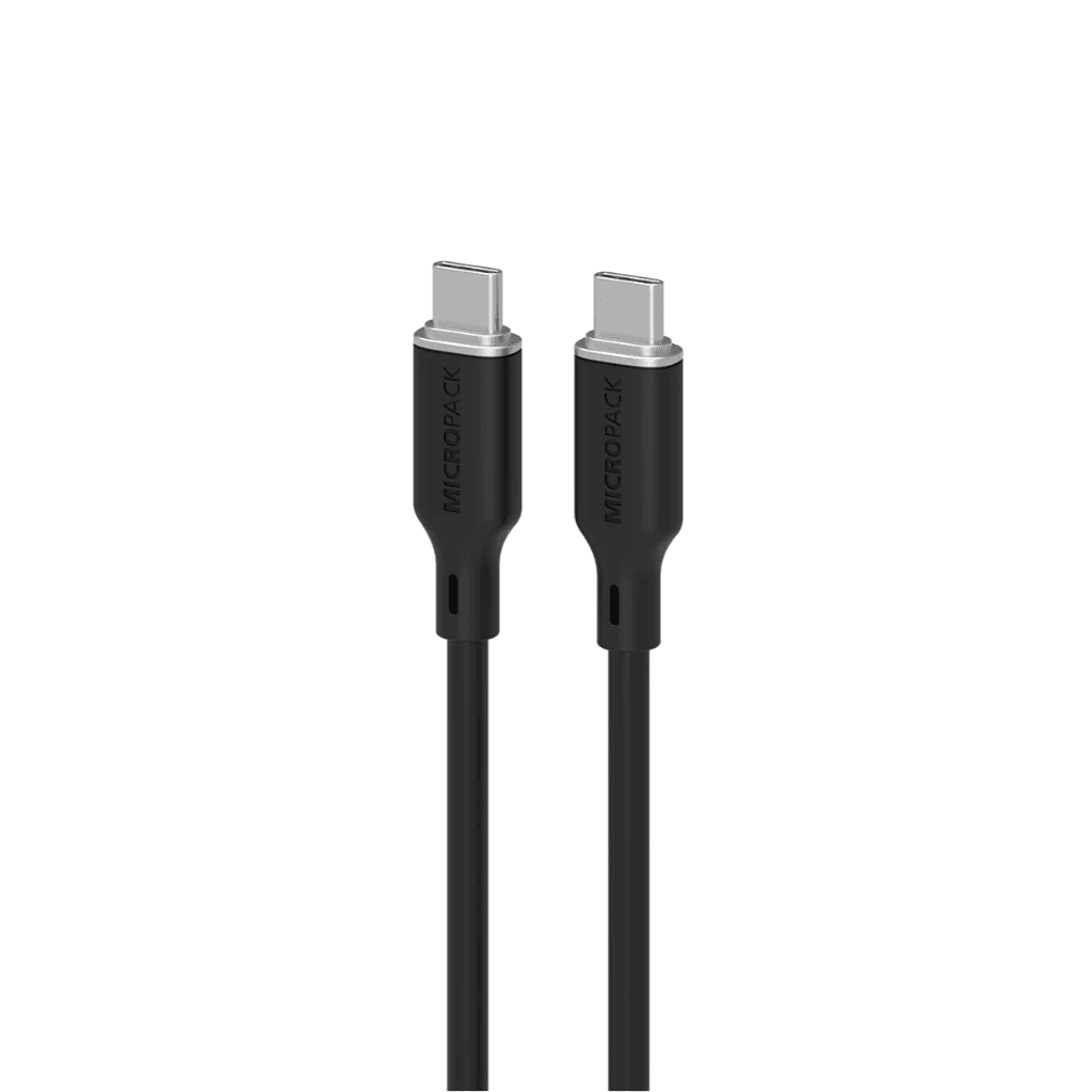 Micropack Cable C to C - Fast Charging & Strong Cable - 60watt - Soft Silicone - Kabel 1,2 Meter - MC-C60 - SFI Group - Black