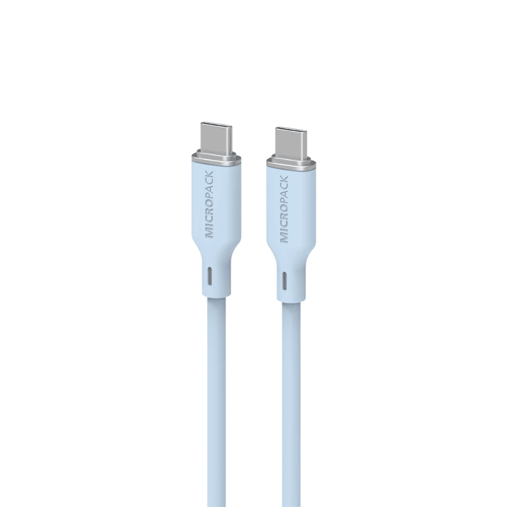 Micropack Cable C to C - Fast Charging & Strong Cable - 60watt - Soft Silicone - Kabel 1,2 Meter - MC-C60 - SFI Group - Blue