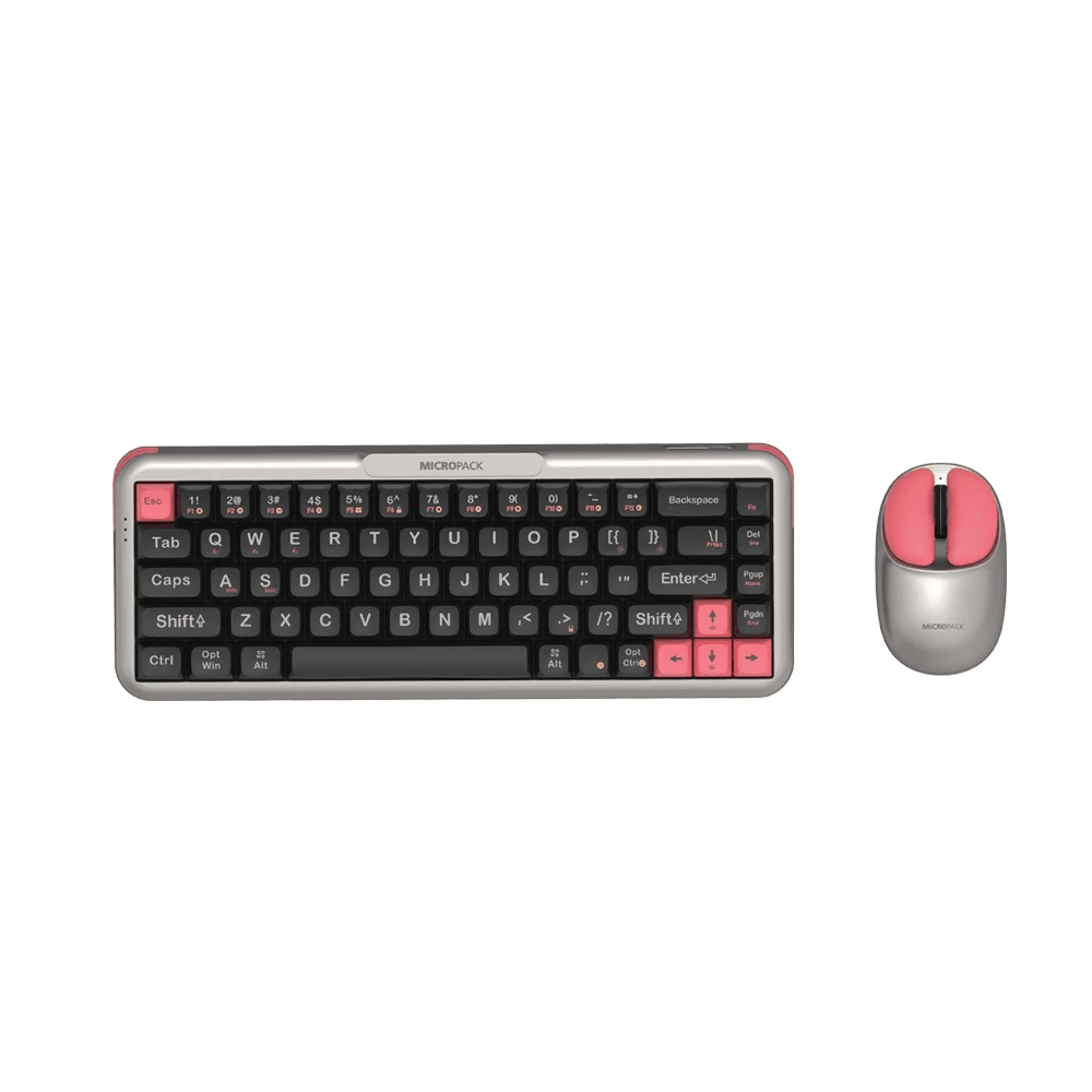 Micropack Mechanical Wireless Keyboard - Wireless & Bluetooth - RGB Backlight - Rechargeable - Silent Switch - K-168WM-EN - SFI Group - Black
