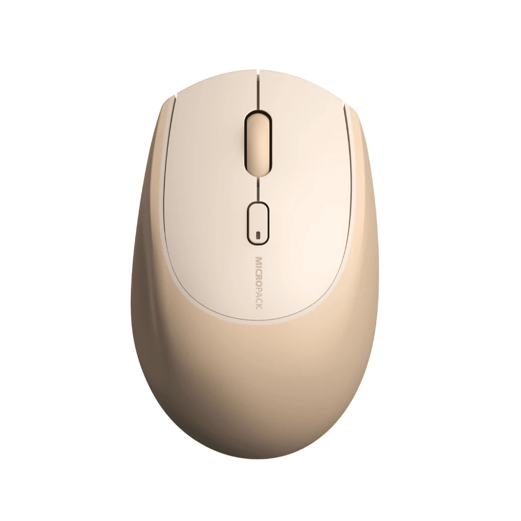 Micropack Mouse Wireless & Bluetooth - Silent Click - Soft Touch - 3 Devices - MS-201W - SFI Group - Cream