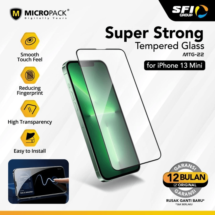 Micropack Screen Protector iPhone 13/13 Pro - Anti Gores - Tempered Glass iPhone 13 Mini - Pelindung Layar - SFI Group - Iphone 13 Pro Max