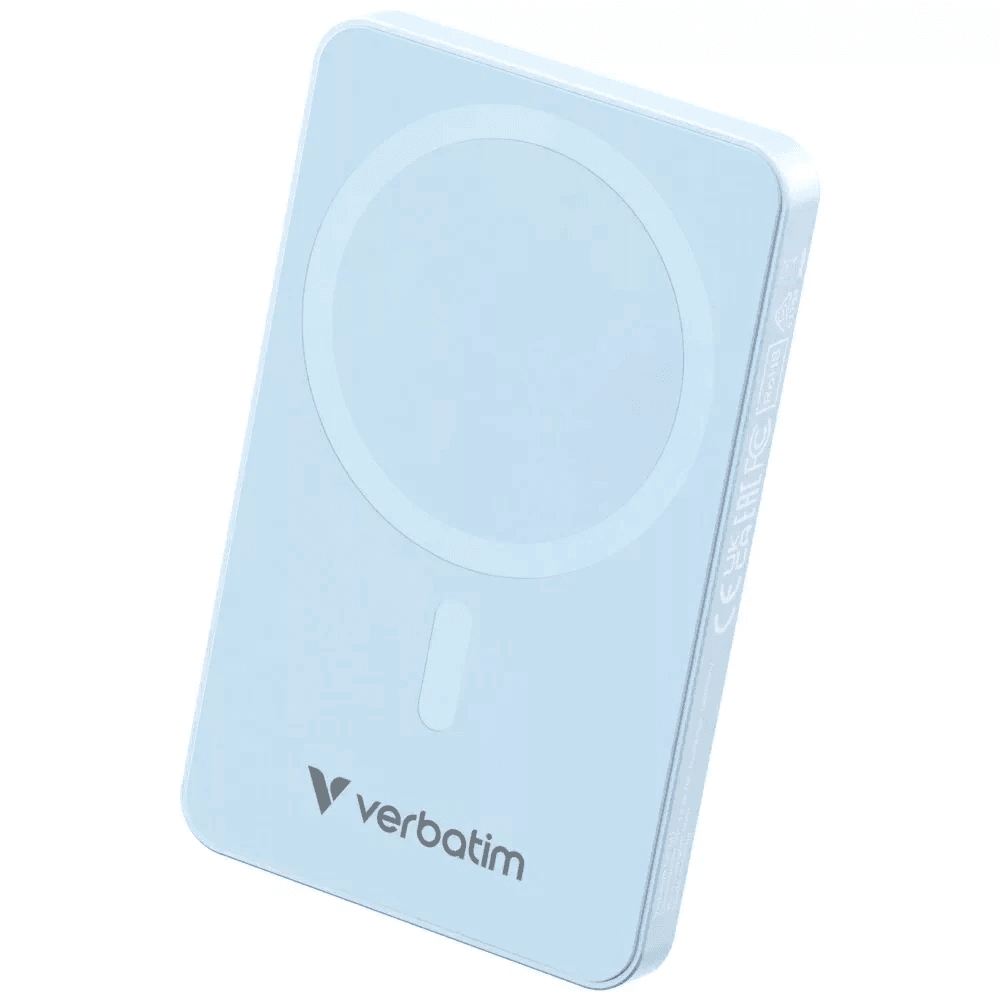 Verbatim Charge N Go – Power Bank Wireless Magnetic 10.000 mAh – Basic Powerbank 10.000 mAh - SFI Group - Blue