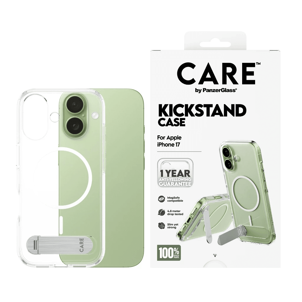 CARE by PanzerGlass Case For IPhone 17 17 Pro 17 Pro Max 17 Air Feature Casing With Kickstand & MagSafe ProMax - Kick Stand - Transparent - SFI Group - Iphone 17