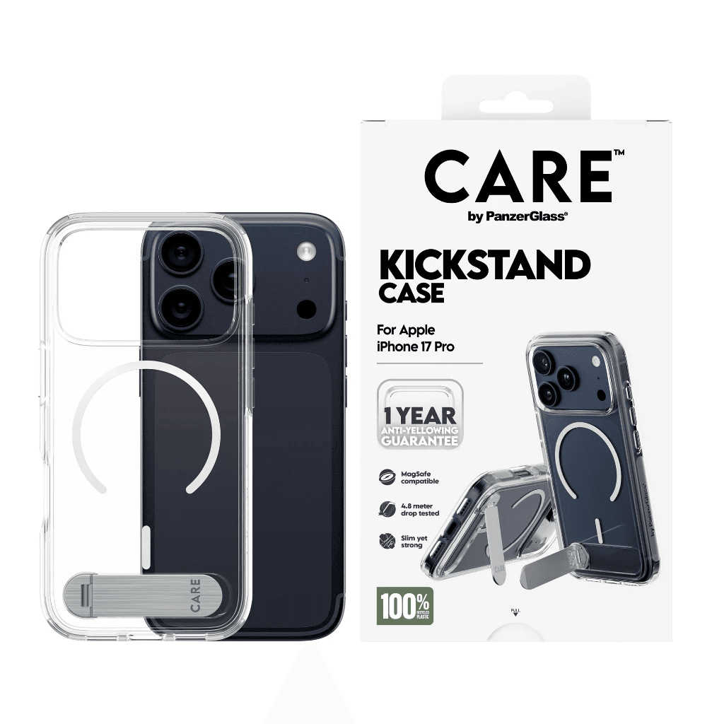 CARE by PanzerGlass Case For IPhone 17 17 Pro 17 Pro Max 17 Air Feature Casing With Kickstand & MagSafe ProMax - Kick Stand - Transparent - SFI Group - Iphone 17 Pro