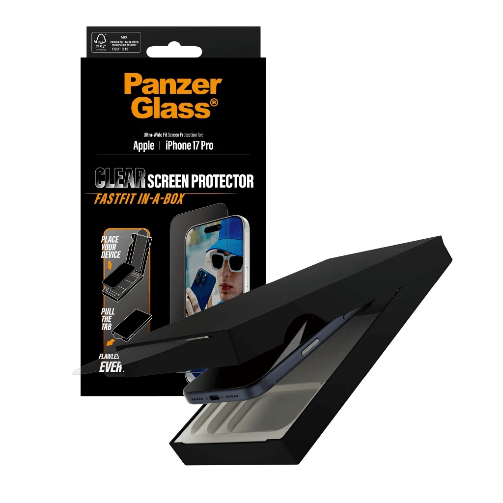 PanzerGlass Screen Protector iPhone 1716 Pro17 Pro17 Air17 Pro Max Clear ProMax - Ultra Wide Fit - Tempered Glass - Anti Gores - With Black Frame - SFI Group - Iphone 17 Pro