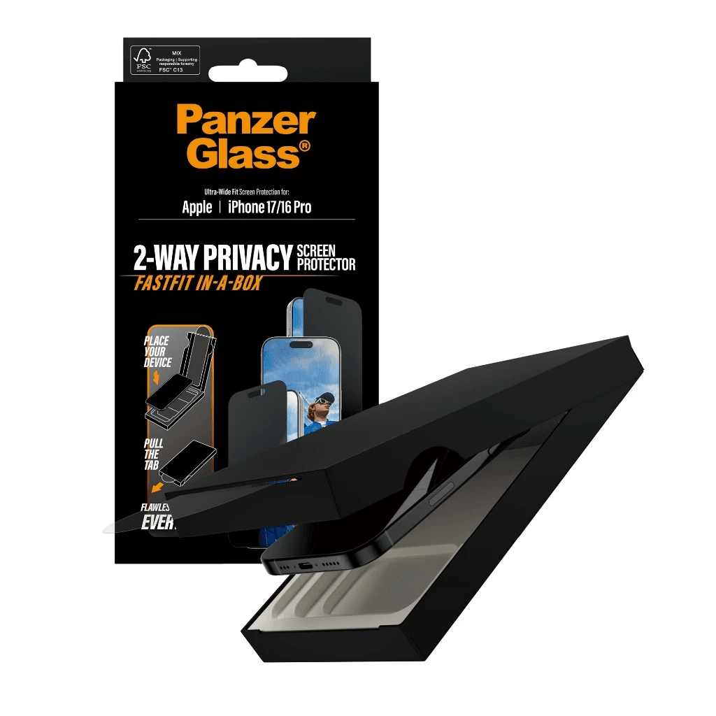 PanzerGlass Screen Protector For Iphone 1716 Pro 17 Pro 17 Pro Max 17 Air Privacy - Ultra Wide Fit ProMax - Tempered Glass - Anti Gores - With Black Frame - SFI Group - Iphone 17 / Iphone 16 Pro