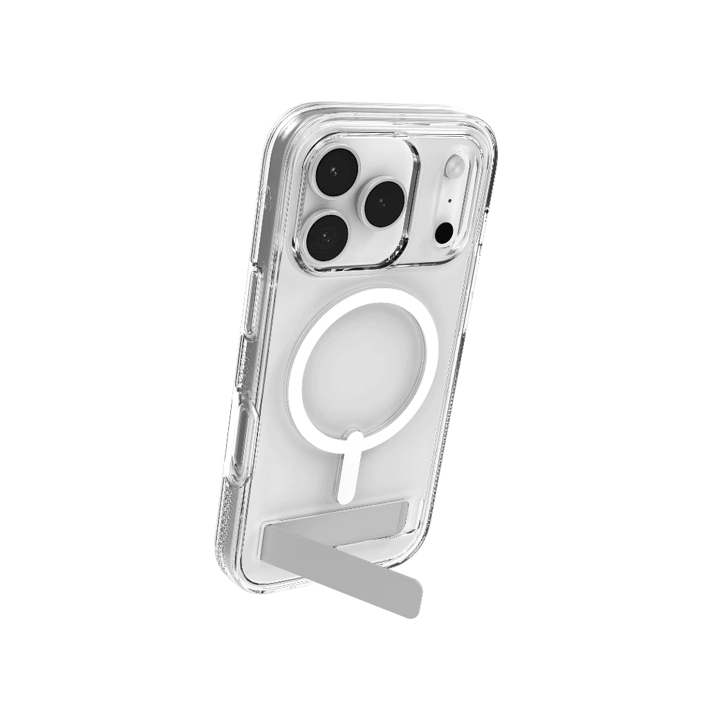ZAGG Case For iPhone 17 Pro 17 Pro Max - Casing HP Iphone 17 ProMax - Crystal Palace Snap - with Kickstand Kick Stand & Camera Button - Clear - SFI Group - Iphone 17 Pro Max
