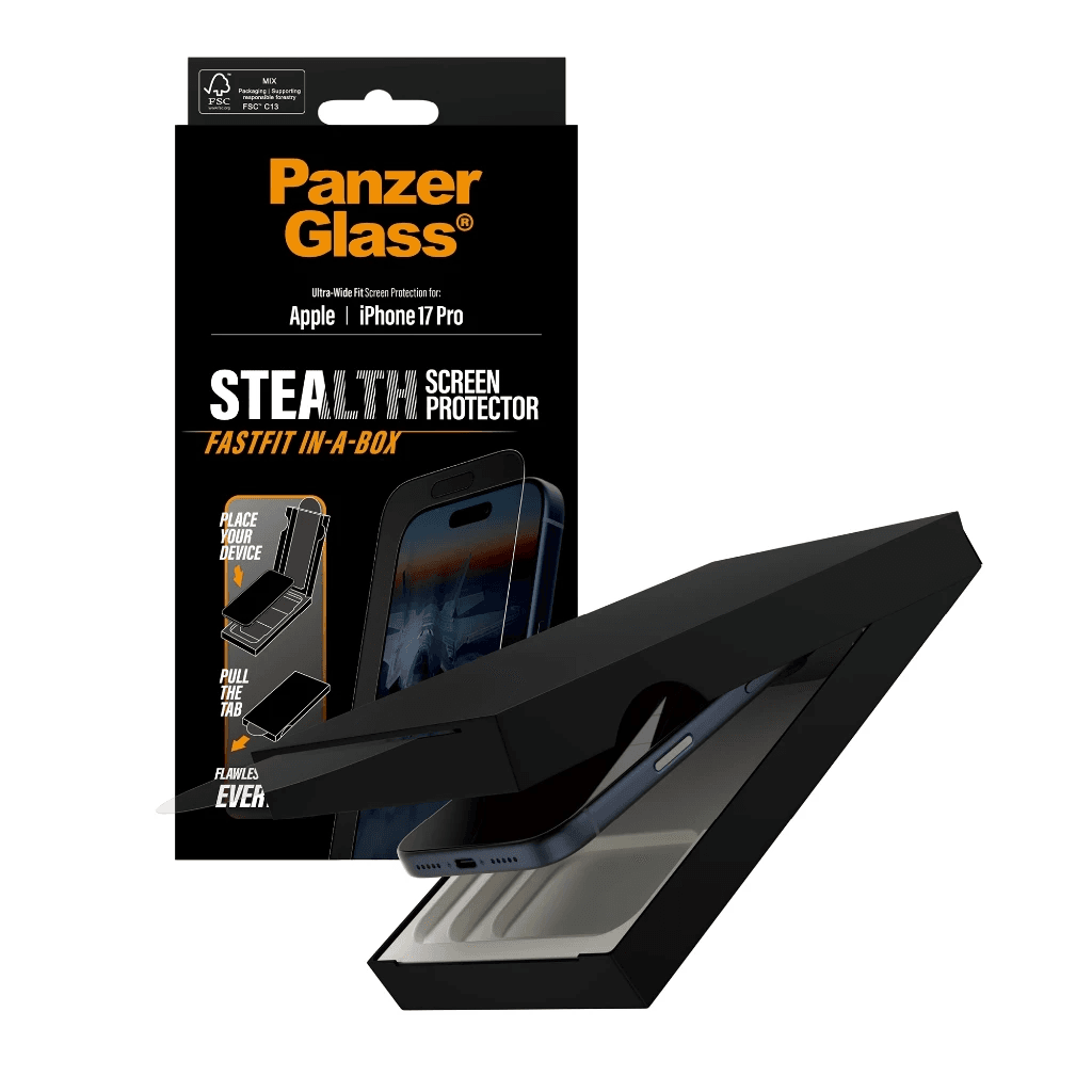PanzerGlass Screen Protector iPhone 1717 Pro17 Pro Max1716 Pro - Stealth - Ultra Wide Fit - ProMax Tempered Glass - Anti Gores - SFI Group - Iphone 17 Pro