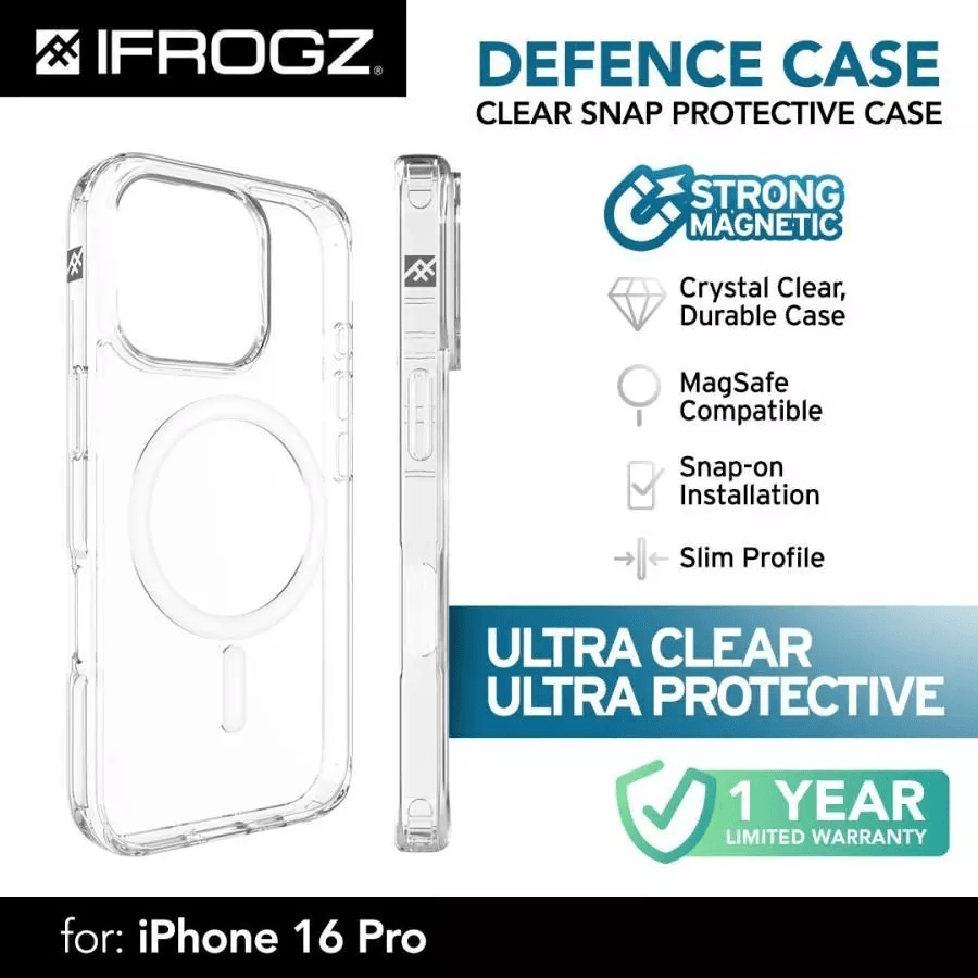 IFROGZ MAGSAFE CASE FOR IPHONE 16 PLUS / 16 PRO / 16 PRO MAX CLEAR SNAP CASING ProMax - SFI Group - Iphone 16 Pro